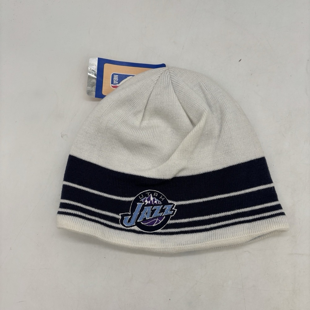 Utah Jazz Beanie Hat Winter Cap Uncuffed OSFA One Size NBA Old Logo NEW